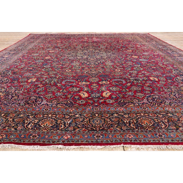 Antique Persian Kashan Rug, 11'01 X 16'01 For Sale - Image 9 of 10