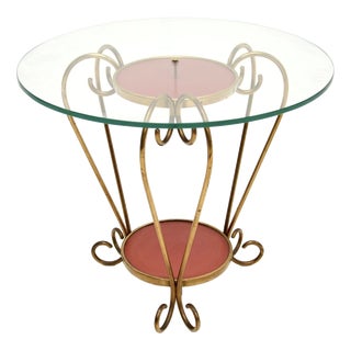 Vintage Italian Brass and Glass Coffee Table, 1950s For Sale