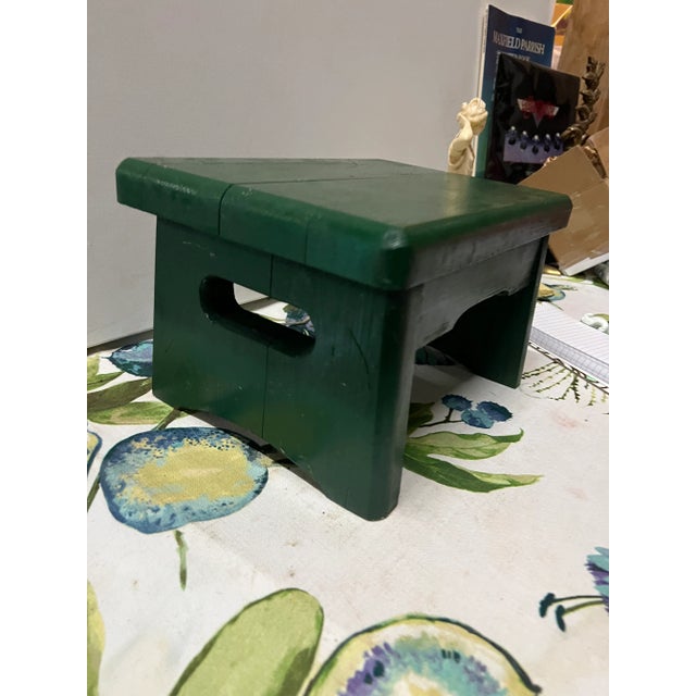 Shabby Chic 1970s Green Milk Stool For Sale - Image 3 of 5