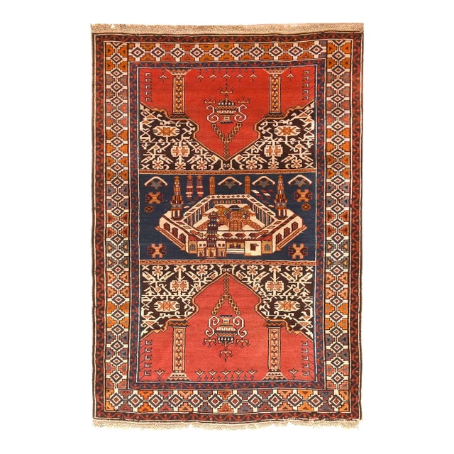 Antique Shirvan Rug 3'11'' x 5'5'' For Sale