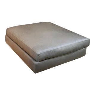 Contemporary Italian Modern Leather Ottoman For Sale