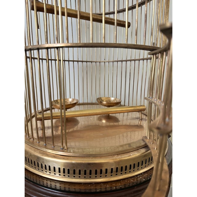 1970s Large Vintage Indian Brass Bird Cage For Sale - Image 5 of 6