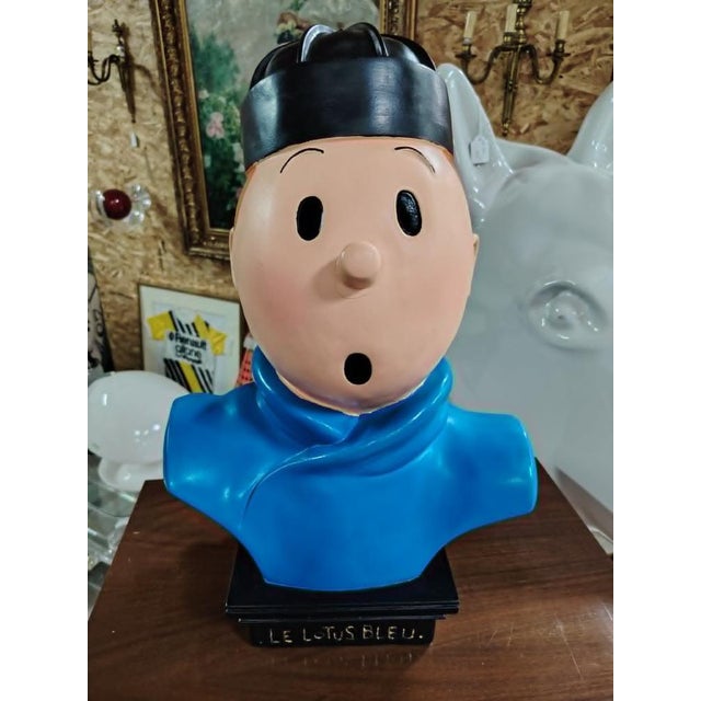Tintin bust "the blue lotus" – resin – moulinsart large bust of tintin inspired by the iconic album the blue lotus, based...
