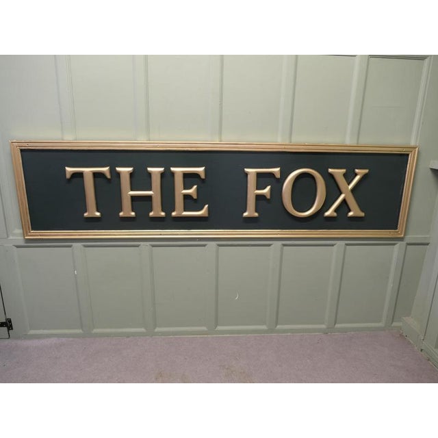 8ft Long 3D Pub Sign , Large Gold Lettering “THE FOX” This large bright hand painted sign is painted in gold and made to...
