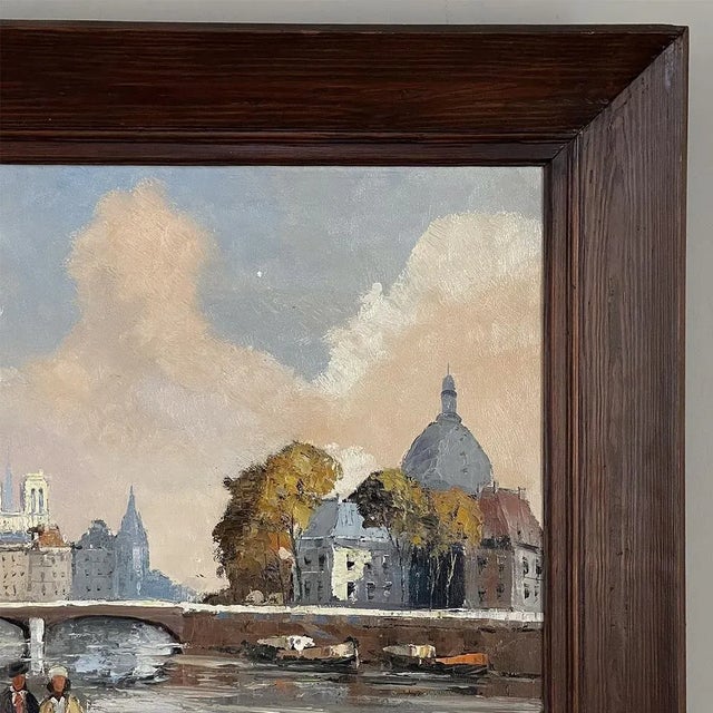 Vintage Framed Oil Painting on Canvas by J. Van Der Berk For Sale - Image 4 of 13
