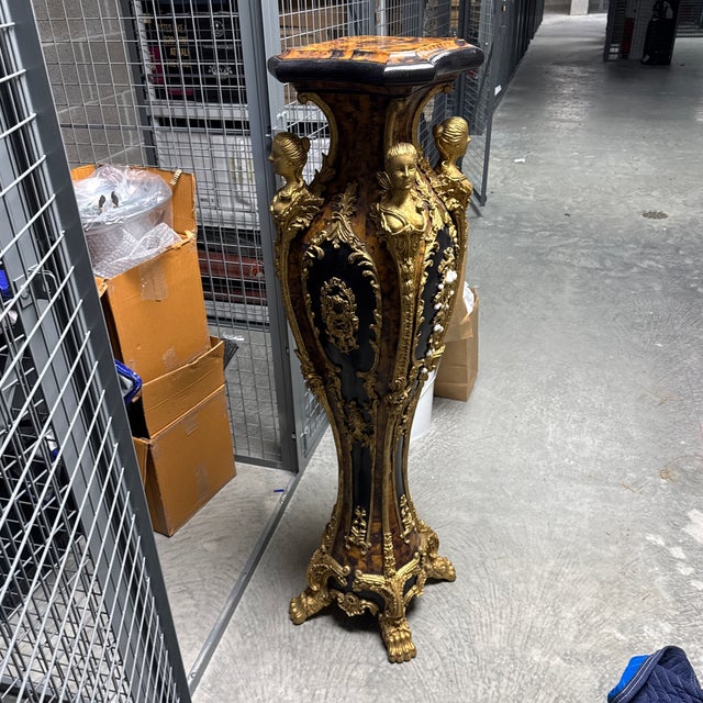 Italian Marble Faux Tortoise Monumental Pedestals - a Pair For Sale - Image 10 of 12