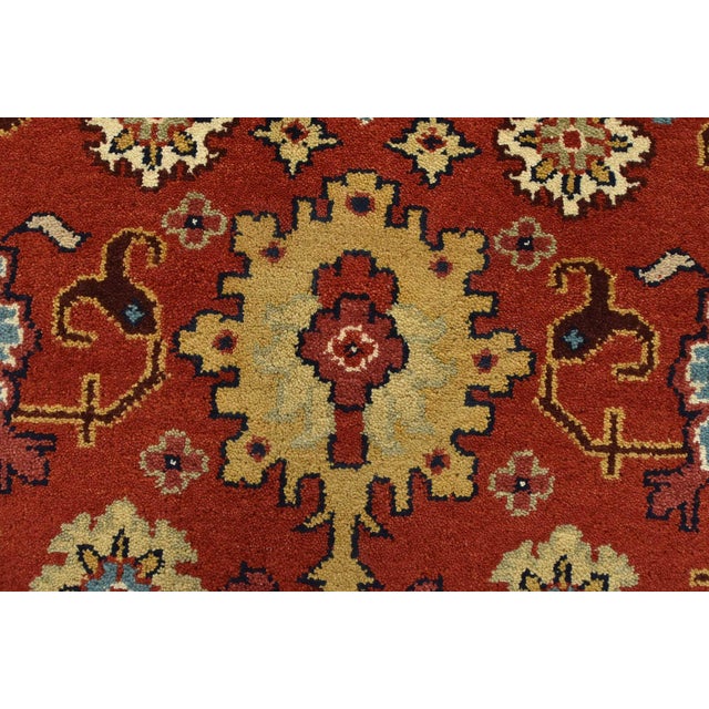 Red Mahal Rug 9' X 12'5' Red Wool Traditional Hand-Knotted Oriental Carpet For Sale - Image 8 of 15