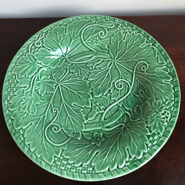 Vintage Portuguese Bordallo Pinheiro Majolica Chop Plate / Serving Platter For Sale In Baltimore - Image 6 of 12