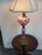 Glass Vintage Traditional Fenton Cranberry Opalescent Coin Dot Art Glass Table Lamp For Sale - Image 7 of 12