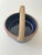 American Handmade Blue Ceramic Serving Dish With Handle For Sale - Image 3 of 8