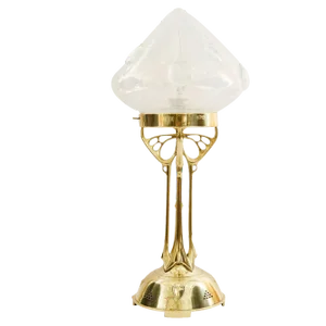 Jugendstil Table Lamp with Original Opaline Glass Shade, 1910