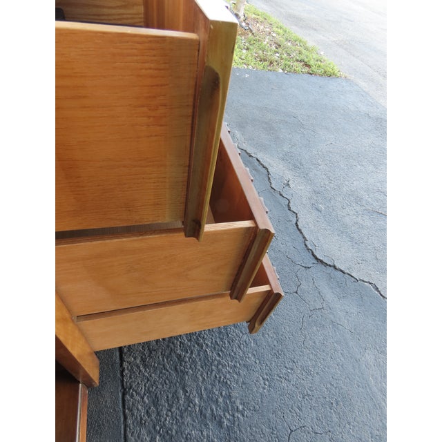 Brown John Widdicomb Mid Century Two Part Sideboard Display Shelves Bookcase 6417 For Sale - Image 8 of 18