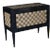 Modern two drawer chest featuring an ebony and ivory color diamond shaped inlaid design within the field on top, sides and...
