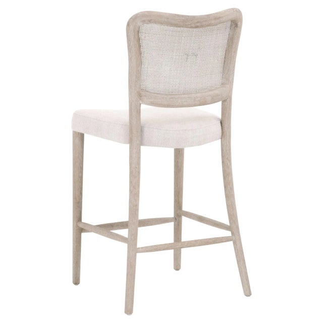 2020s Cela Oak & Cane Upholstered Counter Stool For Sale - Image 5 of 7