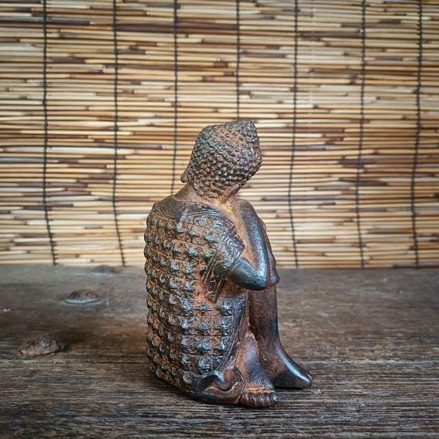 Early 20th Century Old Iron Buddha From China Original Buddhas For Sale - Image 5 of 5