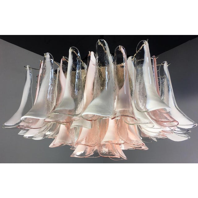 Pink Italian Murano Petal Chandeliers, 1990s, Set of 2 For Sale - Image 8 of 18