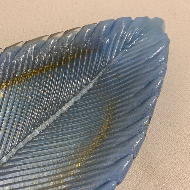 Barbini Vintage 1970s Alfredo Barbini Murano Glass Leaf Bowl For Sale - Image 4 of 7