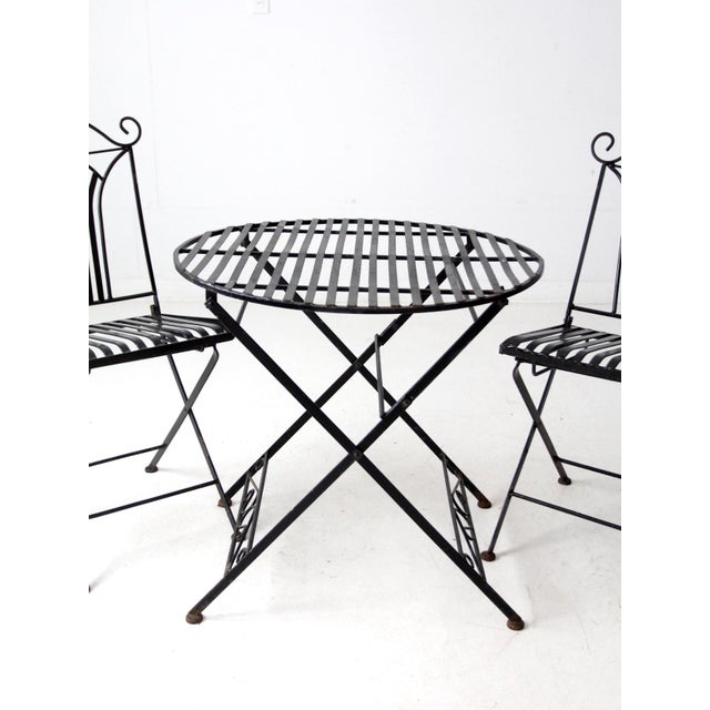 Vintage French Bistro Folding Patio Set For Sale - Image 6 of 18