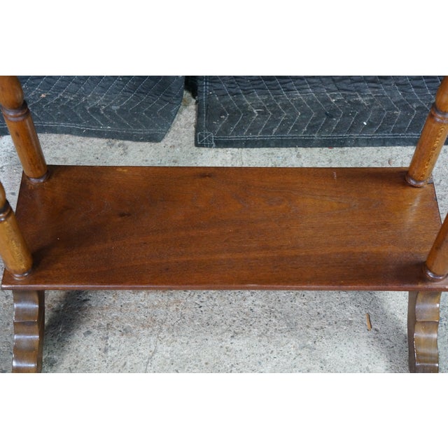 Antique Victorian Eastlake 2 Tier Walnut Hall Side Table Sawtooth Apron 25" For Sale - Image 12 of 18