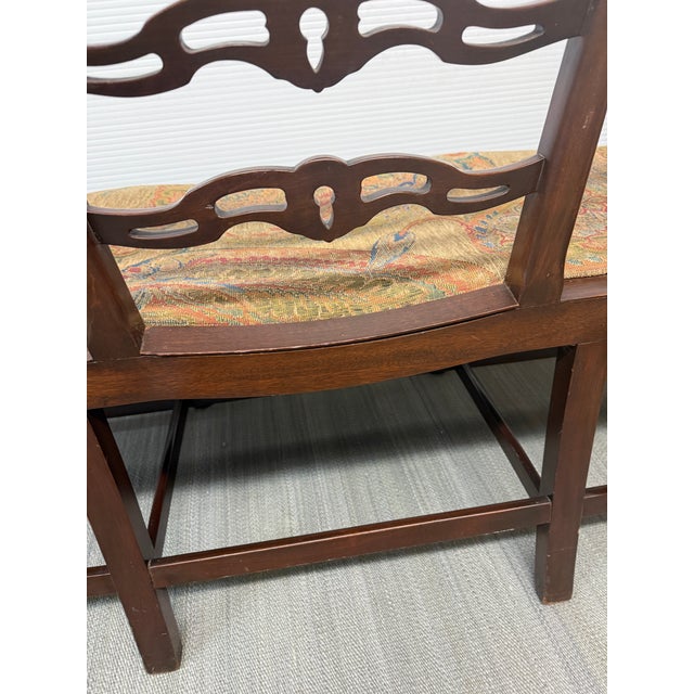 Wood 19th Century Chippendale Triple-Back Settee For Sale - Image 7 of 12