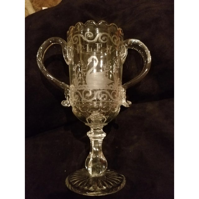 Transparent Antique English Glass Celery Vase For Sale - Image 8 of 8