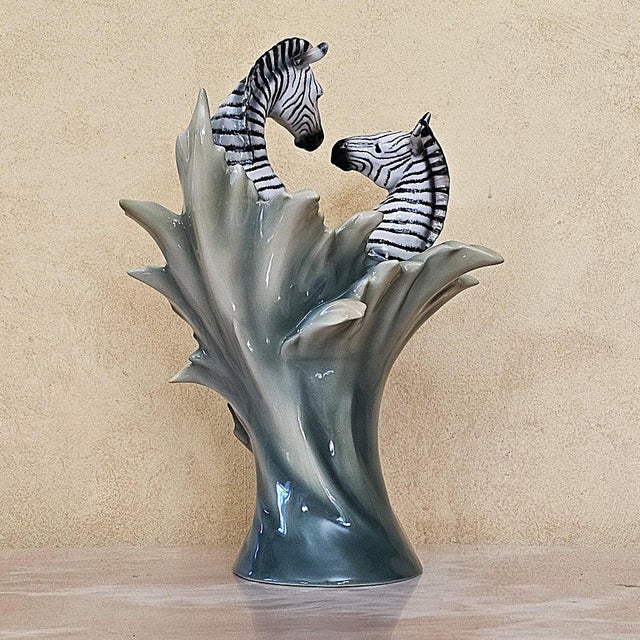 Safari Franz Collection Jungle Beauties Safari Zebra Sculptural Porcelain Vase Fz00379 For Sale - Image 3 of 18