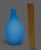 Late 20th Century Vintage Hand-Blown Satin Glass Blue Italian Teardrop Form Bud Vase For Sale - Image 5 of 6