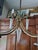 Vintage / Retro (1960s - 1980s) 1970s glass and brass 6-light chandelier – vintage design Elegant 1970s glass and brass...