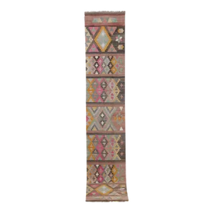 1960s Vintage Turkish Kilim Runner 2'4'' X 12'6''