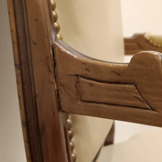 Vintage Italian Chateau d'Ax Spa Leather Arm Chair With Brass Nailhead Trim For Sale - Image 12 of 18