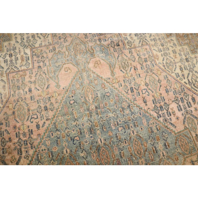 Lavender Antique Mint Lavender Color Persian Senneh Rug no. j5194 For Sale - Image 8 of 9