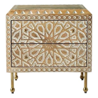 Handcarved Two-Drawer Dresser Cabinet Carving Furniture For Sale