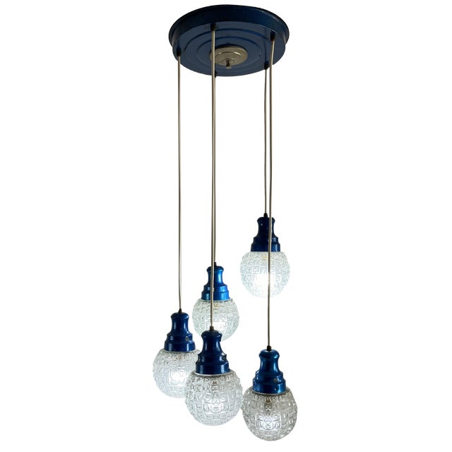 Mid-Century Italian 5-Light Chandelier, 1960s For Sale