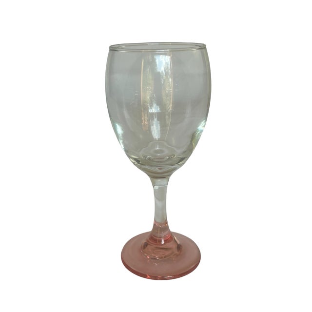 1990s 1990s Vintage Artland Clear Wine Glasses W/Pink Bases, Set of 4 For Sale - Image 5 of 8