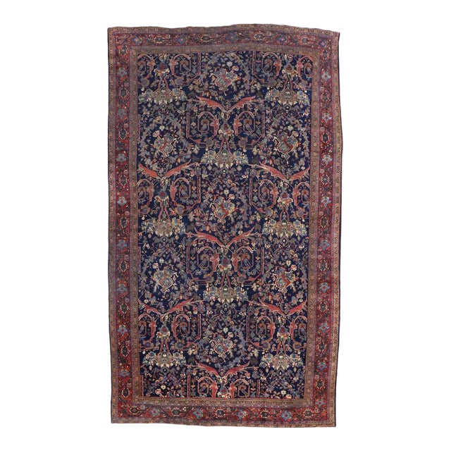 Antique Persian Mahal Gallery Rug, Palace Size Persian Rug, 09'08 X 17