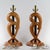 Vintage Mid Century Modern Yasha Heifetz Table Lamps, Sculpted From Fruitwood With Antique Brass Center - a Pair For Sale In Washington DC - Image 6 of 15