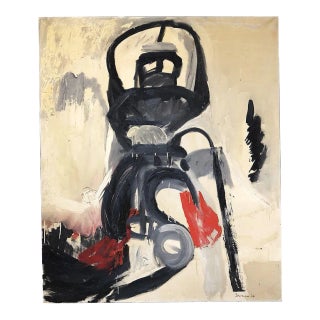 Abstract Robot Oil on Canvas Painting by Artist Pasqual Bettio For Sale