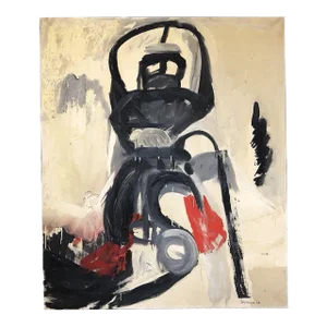 Abstract Robot Oil on Canvas Painting by Artist Pasqual Bettio