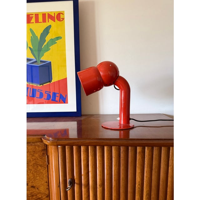1960s Elio Martinelli, Mod. 2135 Robot Red Table / Desk Lamp, Martinelli Luce Italy For Sale - Image 10 of 10