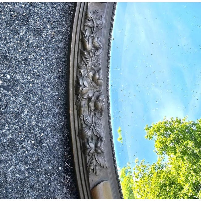 Oval Mirror in Plaster and Wood, 1930s For Sale - Image 10 of 11