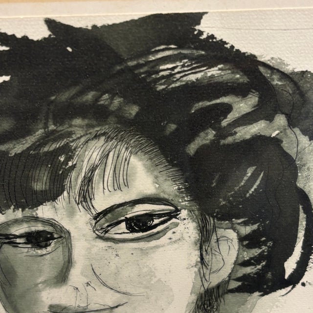 Bruno Cassinari, A Woman's Face, 1961, Watercolor Painting For Sale - Image 7 of 12
