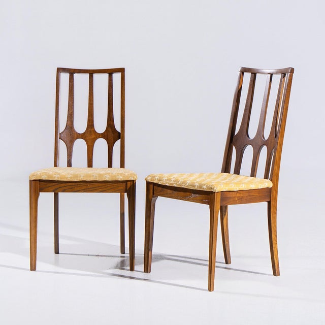 Mid-Century Modern Broyhill Brasilia Mid Century Walnut Side Dining Chairs - Pair For Sale - Image 3 of 12