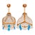 Vintage French Empire Brass & Crystal Pendant Light With Aqua Blue Drops - Pair Restored For Sale