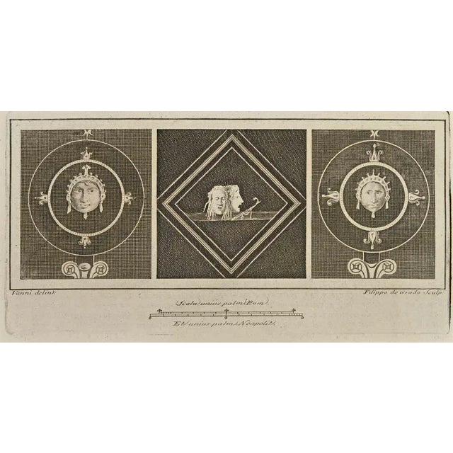 Ancient Roman Frescofrom the series "Antiquities of Herculaneum", is an etching on paper realized by Filippo De Grado in...