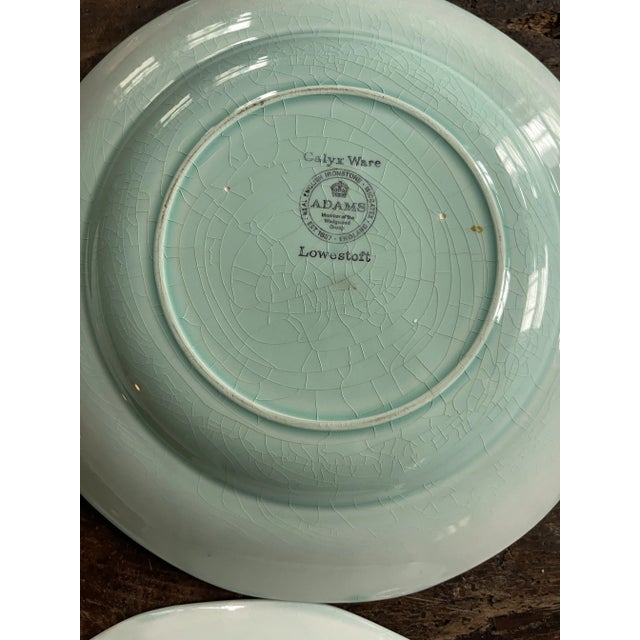 Baby Blue Antique English Ironstone by Adam’s Calyxware Dinner Plates - Set of 8 For Sale - Image 8 of 12