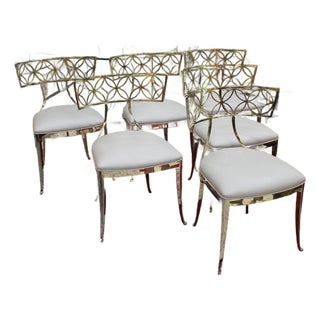 Set of 6 Caracole Modern Royal Klismos Dining Chairs For Sale