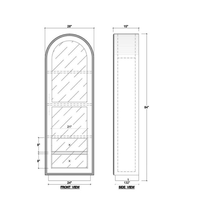 Tall Glass Door Display Cabinet For Sale - Image 9 of 9