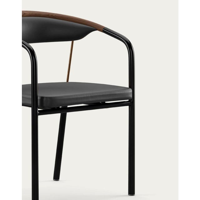 Black Chairman Chair in Walnut with Upholstery in Black by Henrik Tengler for One Collection For Sale - Image 8 of 17