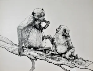 Lynn Gertenbach, Two Monkeys, Circa 1970