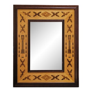 Vintage Hudson River Inlay Beveled Mirror - "Navajo Princess Mirror" For Sale